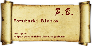 Porubszki Bianka névjegykártya