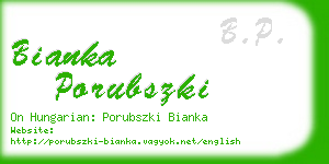 bianka porubszki business card